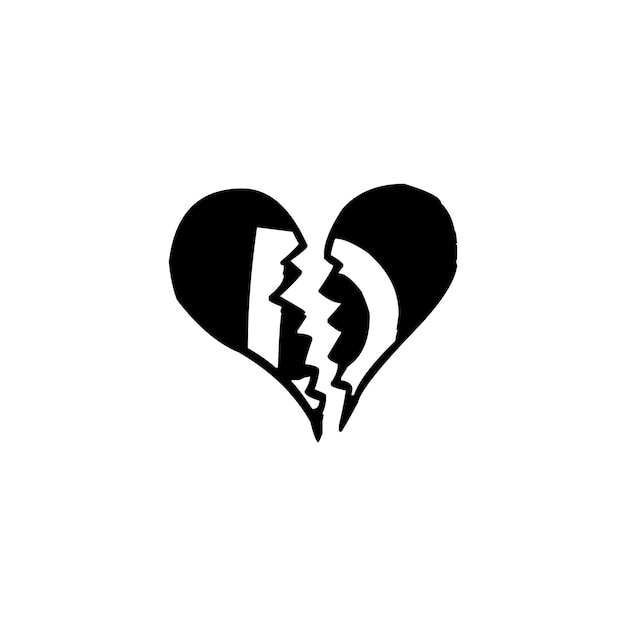 gebroken hart logo ontwerp