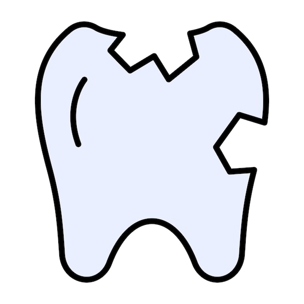 Vector gebroken tand vlakke afbeelding