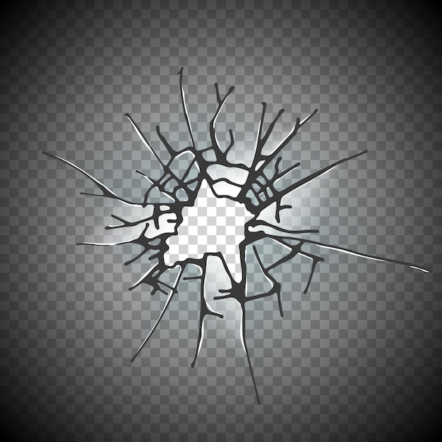 Vector gebroken vensterglas
