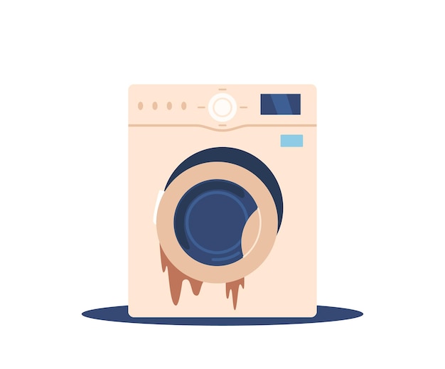 Gebroken Wasmachine Huishoudelijke Apparatuur Vuilnis Geïsoleerd op Witte Achtergrond Technische Afval Apparaat Fixing