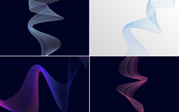 Gebruik deze abstracte golvende lijnachtergronden om uw ontwerp visueel interessanter te maken