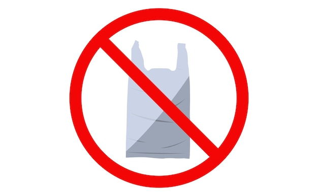 Gebruik geen plastic zakken. Vector teken