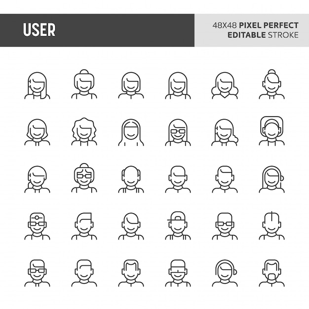 Gebruiker icon set