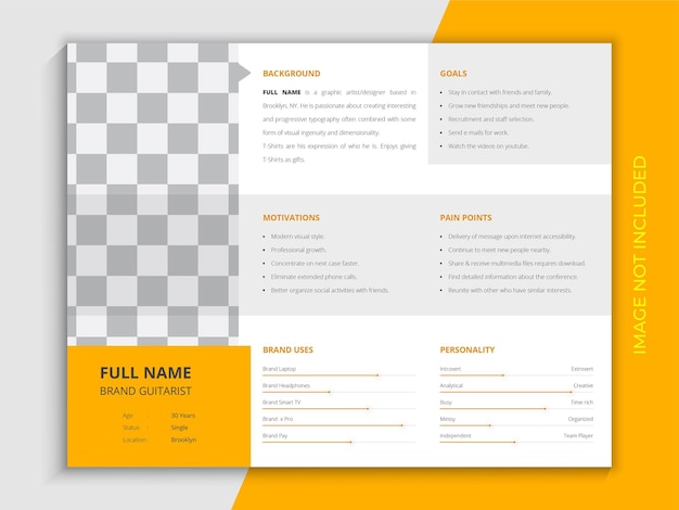 Vector gebruiker persona online cv-template