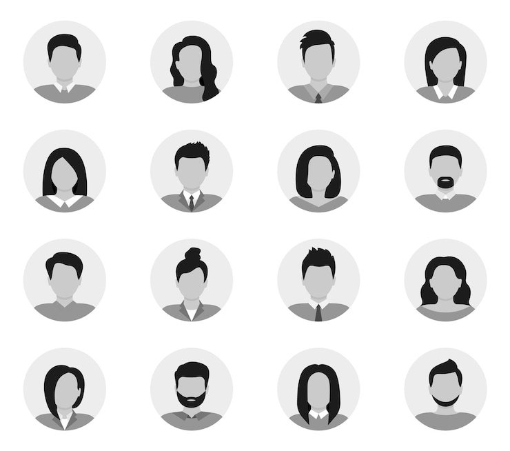 Vector gebruikersavatars mensen avatar profielpictogrammen mannelijke en vrouwelijke gezichten