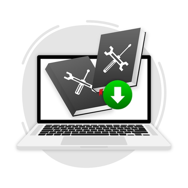 Gebruikershandleiding Boekenpictogram Leerboek met bladwijzer Dagboek of notitieboekje Vectorillustratie