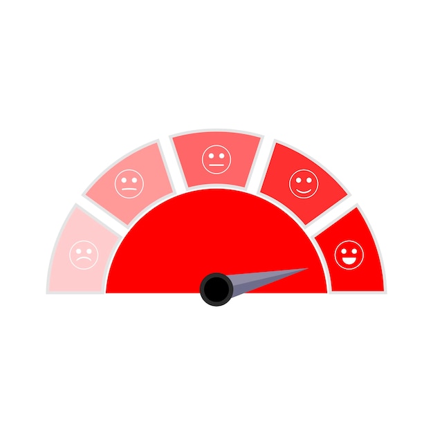 Gebruikersinterface met rode indicator met glimlach