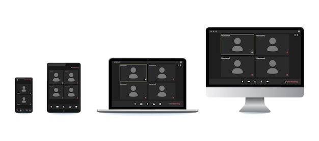 Gebruikersinterface voor videoconferentie, geweldig ontwerp voor elk doel. Online zakelijke webinar-chat.