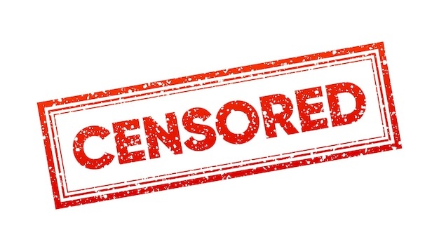 Vector gecensureerde grunge vintage vierkante stempel censor concept censuur naaktheid of inhoud voor volwassenen gevoelig