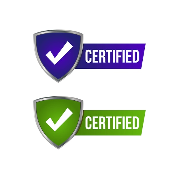Gecertificeerd label ontwerp vector set sjabloon