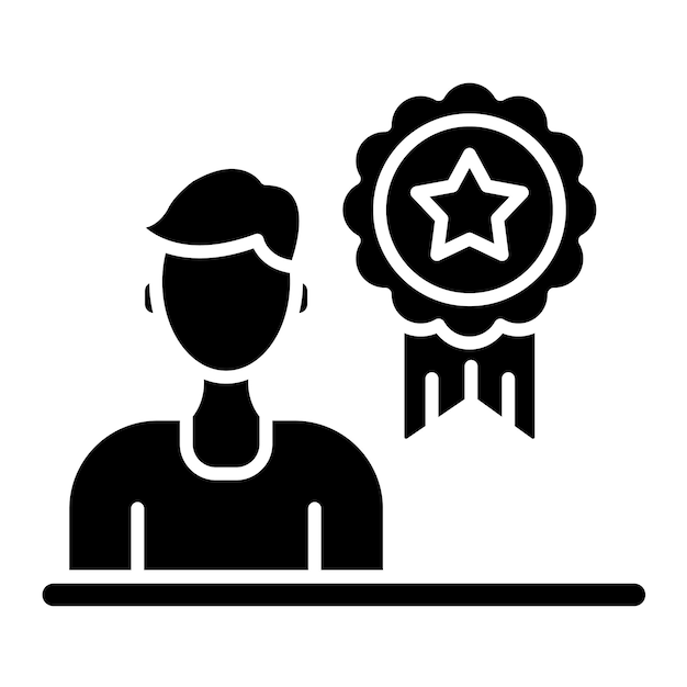 Gecertificeerde professionele Glyph effen zwarte afbeelding