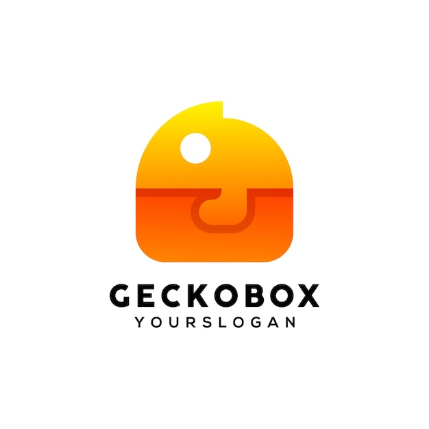 Gecko gradient логотип дизайн вектор
