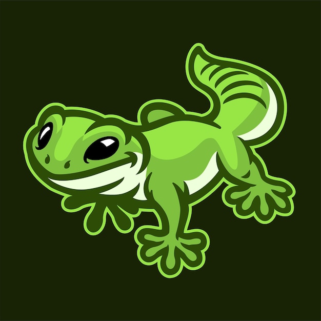Gecko Logo смешной мультяшный персонаж