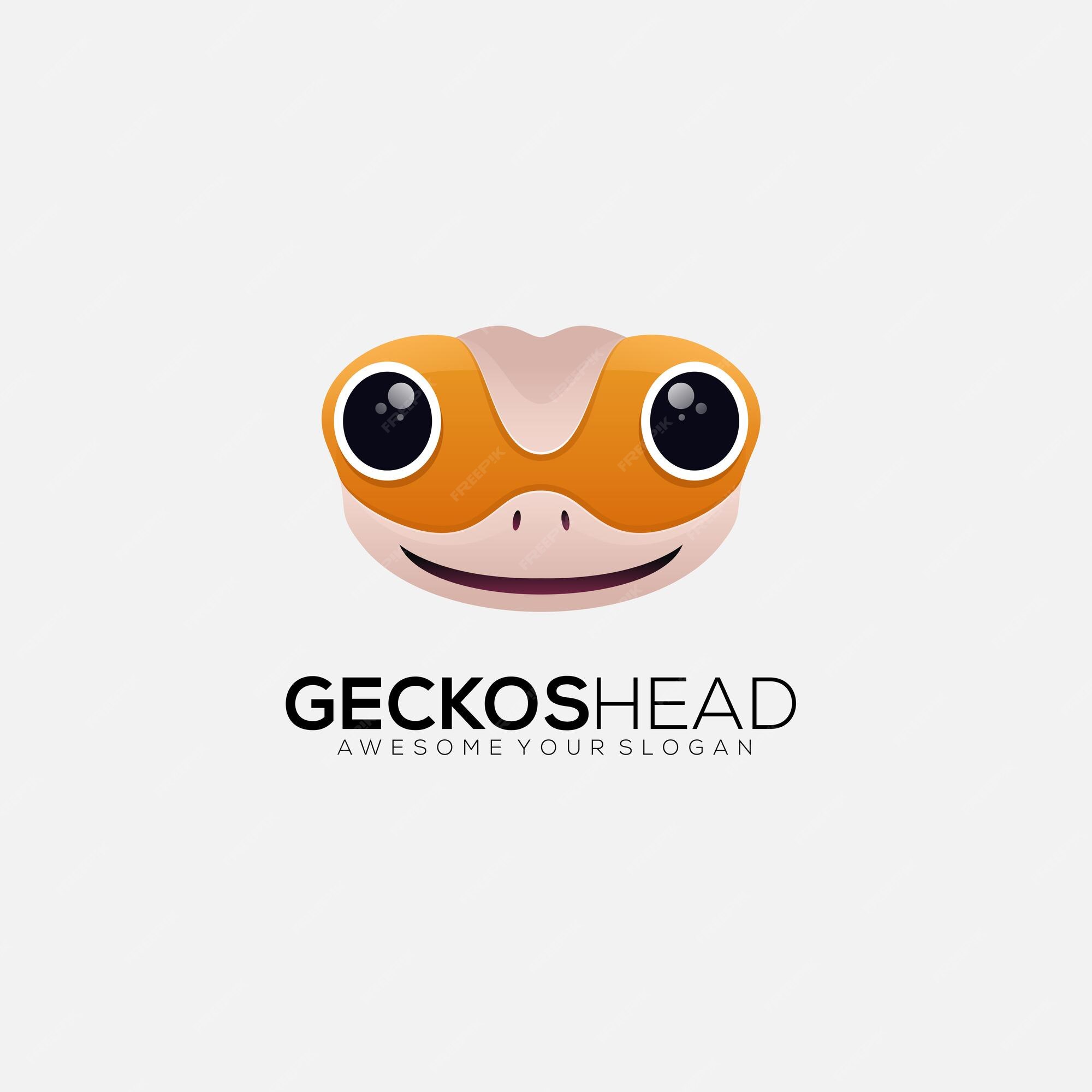 Premium Vector | Geckos head design logo gradient color template