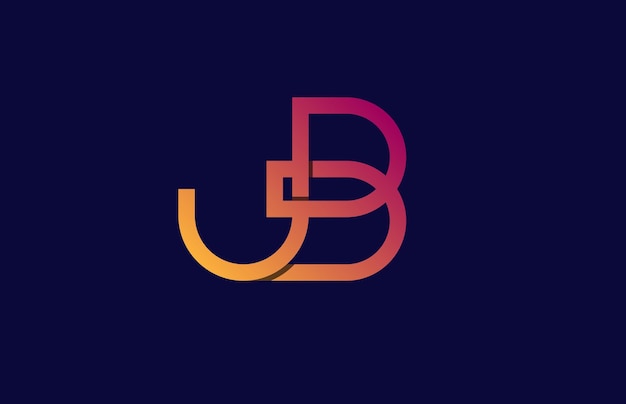 Gecombineerd letter JB-logo-ontwerp