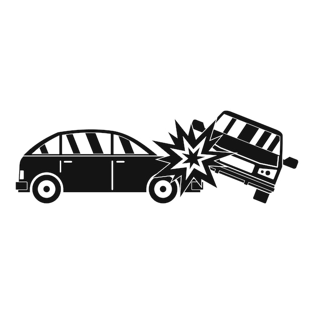 Gecrasht autopictogram Eenvoudige illustratie van gecrasht auto vectorpictogram voor web