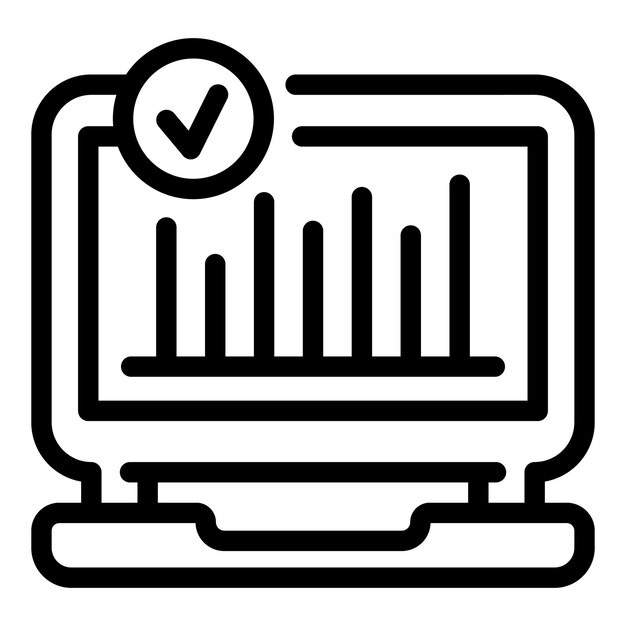 Gedaan grafiekpictogram Overzicht gedaan grafiek vectorpictogram voor webontwerp dat op witte achtergrond wordt geïsoleerd