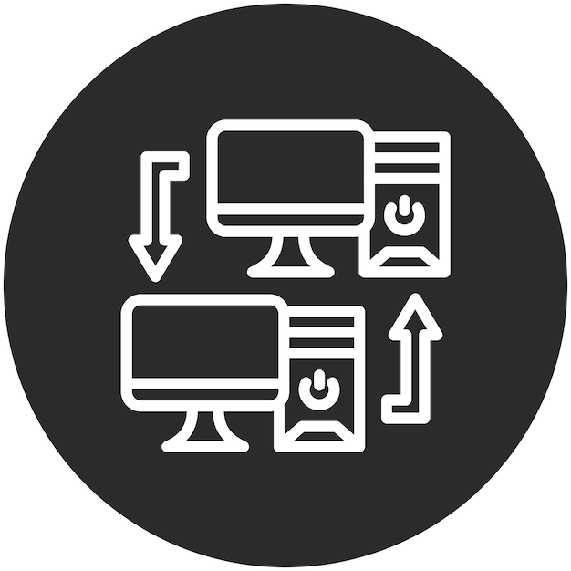 Gedeelde systemen Icon vector icoontje illustratie van Netwerk en Data Sharing icoonset