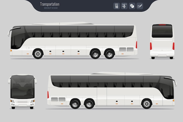Gedetailleerde bus geïsoleerd realistisch