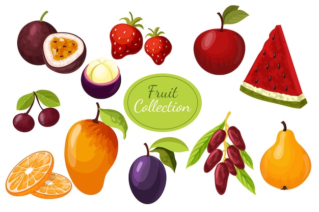 Gedetailleerde fruitcollectie