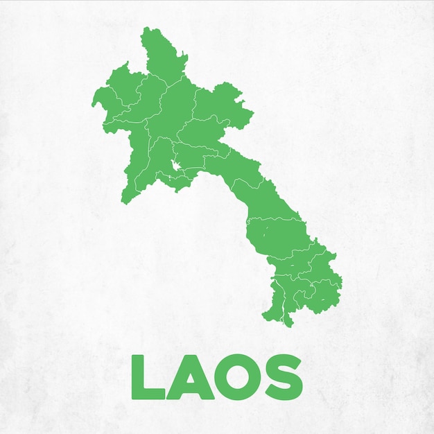 Gedetailleerde Laos-kaart