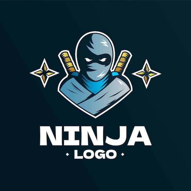 Gedetailleerde ninja logo sjabloon