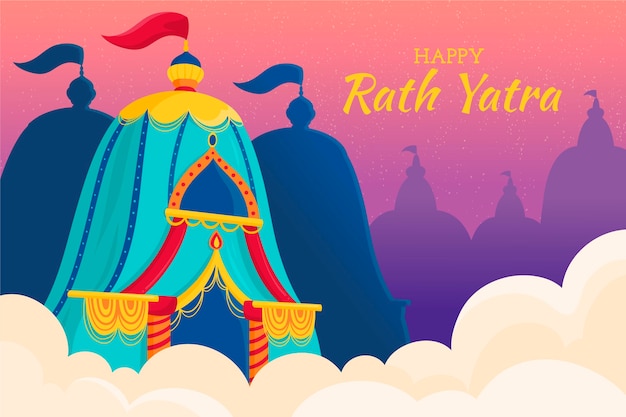 Gedetailleerde rath yatra-illustratie