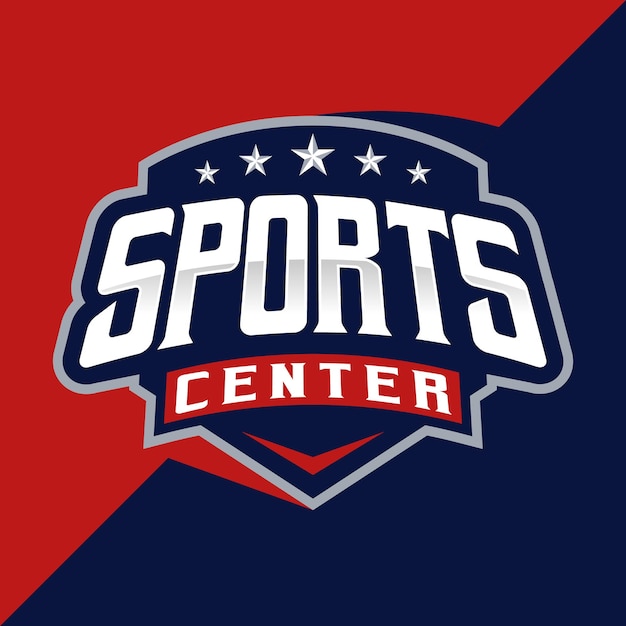 Vector gedetailleerde sportcentrum esport en sport logo sjabloon