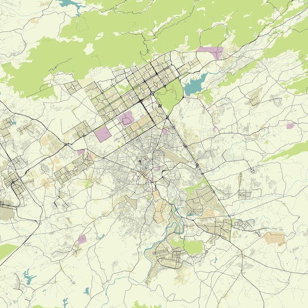Gedetailleerde vector stadskaart van Islamabad Pakistan