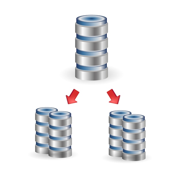 Gedistribueerd databasepictogram 3d illustratie van data science-collectie creative gedistribueerde database 3d-pictogram voor webontwerpsjablonen, infographics en meer