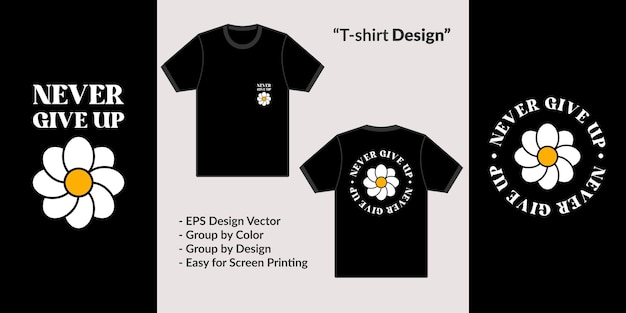 Geef nooit streetwear-thema-typografie-ontwerp op voor premium tshirt vector kleding merchandise