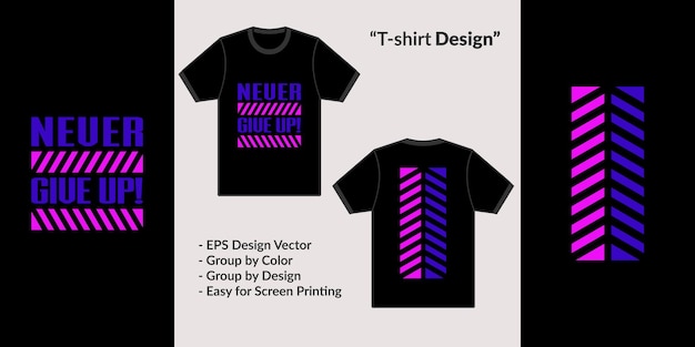 Vector geef nooit streetwear-thema-typografie-ontwerp op voor premium tshirt vector kleding merchandise