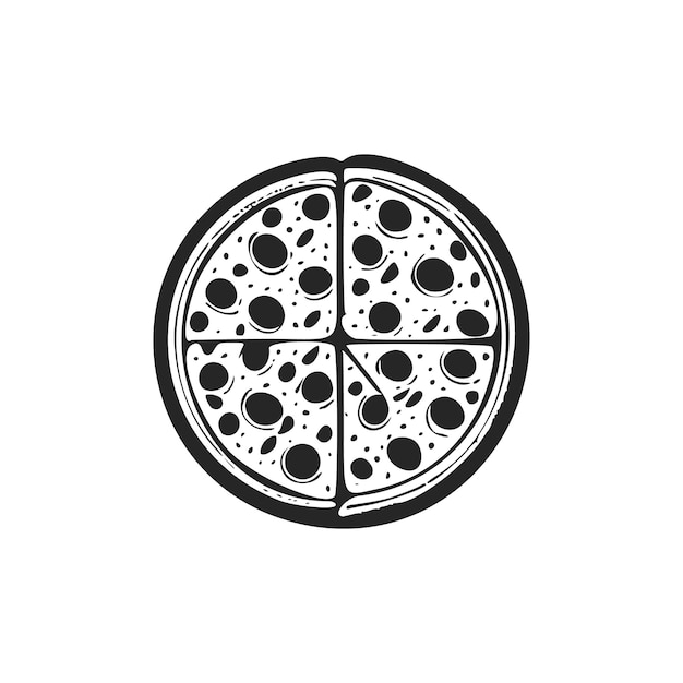 Geef uw bedrijfsimago een boost met ons zwart-wit moderne pizza-logo