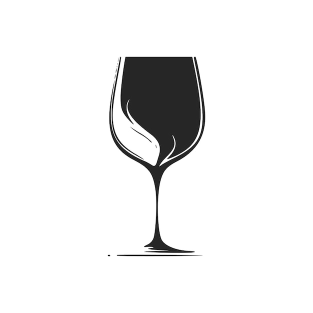 Geef uw merk een elegante en stijlvolle uitstraling met het zwart-witte GLASS OF WINE-logo