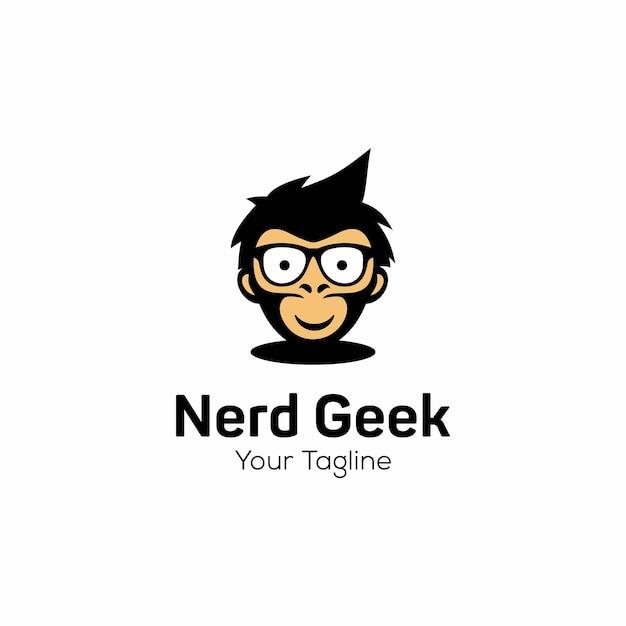 Вектор Векторный шаблон логотипа geek and nerd