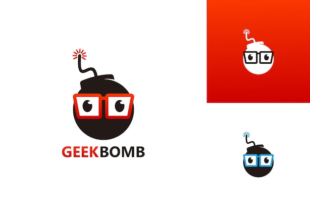 Geek bomb logo template design vector, emblem, design concept, creative symbol, icon