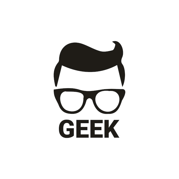 Geek bril en haar logo met een moderne twist