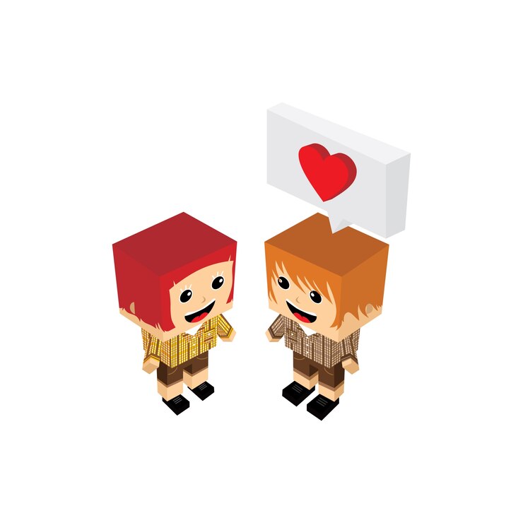 Vector geek couple lover in romance love