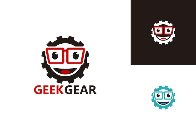 Вектор дизайна логотипа geek gear, эмблема, концепция дизайна, креативный символ, значок