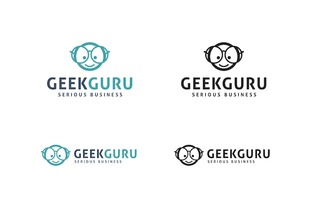 Geek guru-logo sjabloon