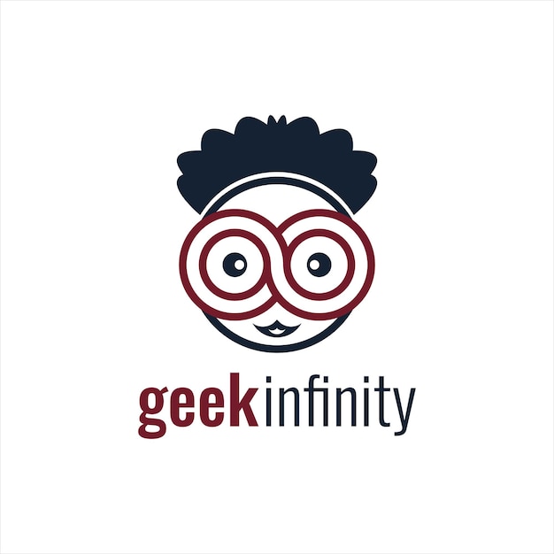 Vettore modello vettoriale del logo dell'icona dell'infinito geek