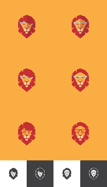 Vector geek lion