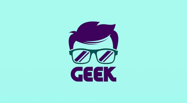 Geek Logo Design Concept Vector Geek Logo sjabloon in egale kleur ontwerpstijl