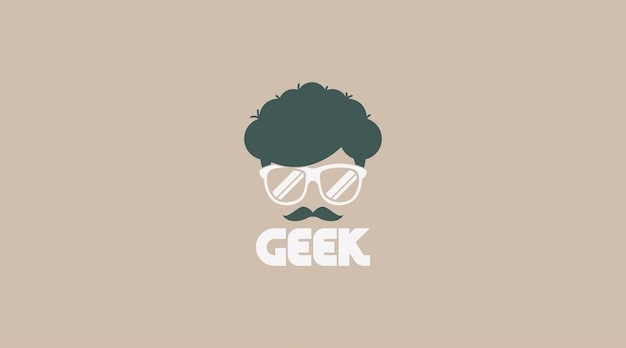 Geek Logo Design Concept Vector Geek Logo sjabloon in egale kleur ontwerpstijl