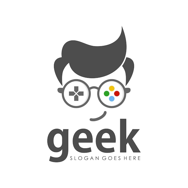 Geek logo ontwerpsjabloon