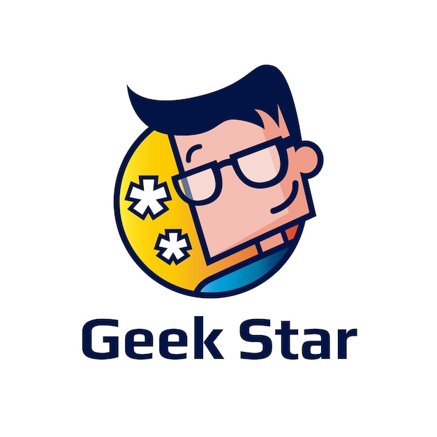 Vector geek star logo template