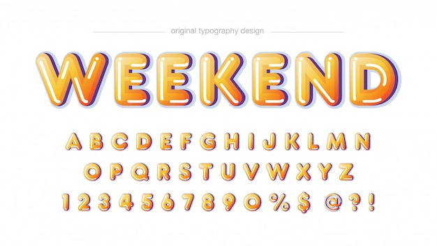 Geel afgerond vet typografie