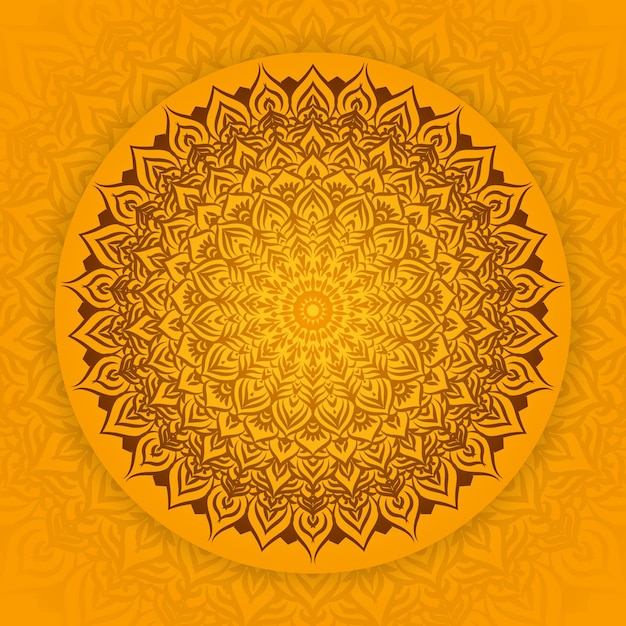 Geel bruin mandala vector gratis download