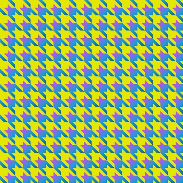 Geel en blauw houndstooth naadloos patroon zwart-wit Vectorillustratie EPS 10