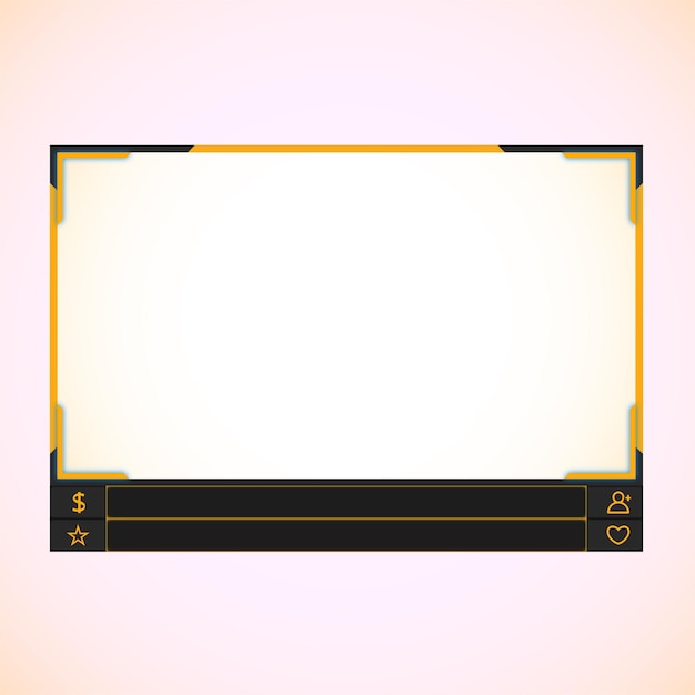 Geel en zwart twitch facecam overlay live stream gaming-element